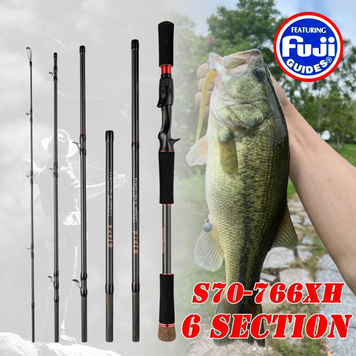 Wędka 6-sekcyjna Wędka spinnin – Fishing Rod Surf recenzja i cena
